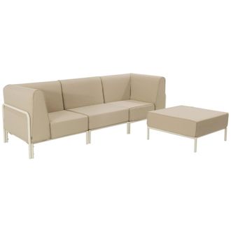 Oviala Conjunto modular de jard&iacute;n bajo para 4 personas beige