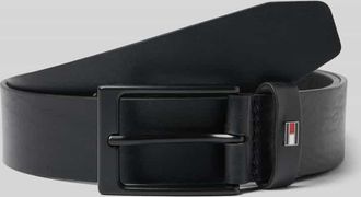 Tommy Hilfiger Ledergürtel mit Logo-Applikation in Black, Größe 100