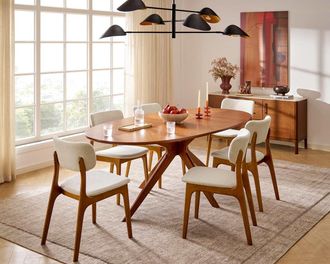 Castlery Brighton Oval Dining Table, 86.6 Brown