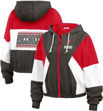 WEAR by Erin Andrews Womens WEAR by Erin Andrews Red Tampa Bay Buccaneers Color Block Full-Zip Windbreaker Jacket at Nordstrom, Size Xx-Large