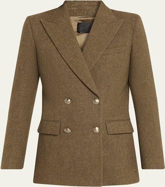 Nili Lotan Weston Double-Breasted Wool Jacket
