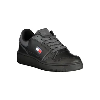 Tommy Hilfiger Lace-Up Leather Sneaker - Black