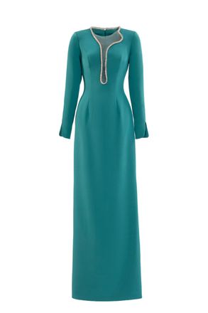 Saiid Kobeisy Long Dress With Crystal Embellishment