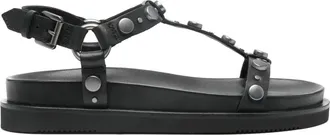 Ash Sandali Ugo con suola piatta - Nero