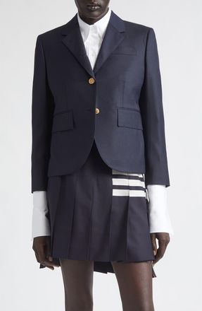 Thom Browne Womens High Armhole Wool Jacket in Navy at Nordstrom, Size 10 Us