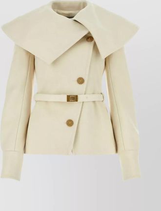 Balmain waist belted wool coat