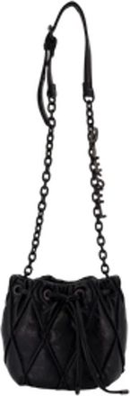 Diesel Charm-D Kleine Tas - Dames - Schoudertassen - Zwart - ONE Size - Katoen - Tassen