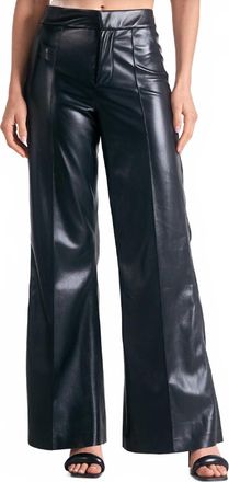 Elan Faux Leather High Waist Pants In Black