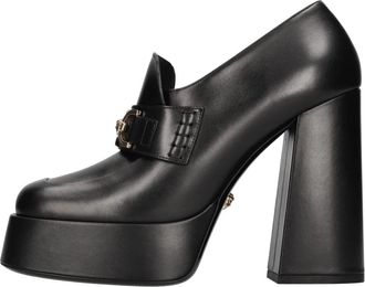 Versace Medusa Aevitas Platform Loafers - Dames - Pumps - Zwart - 40 EU - Leer - Schoenen