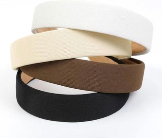 No Brand Paquete De 4 Diademas Anchas Antideslizantes Con Nudo Superior, Accesorios Para El Cabello Suaves Y Modernos, Diademas El&aacute;sticas Para Mujeres Y Ni&ntilde;as 