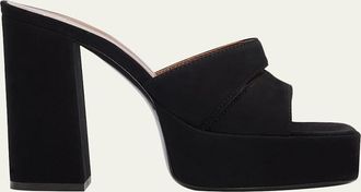 Giuseppe Zanotti 115mm Suede Platform Slide Sandals