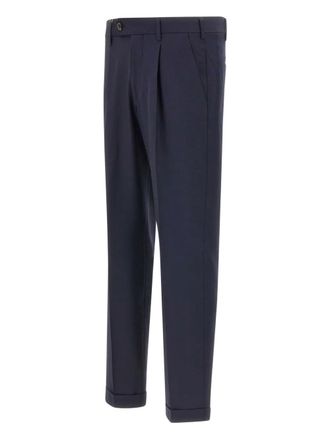 Devore Incipit pleated front-button trousers - Blue