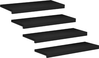 vidaXL Alfombras Para Escalones 4 Uds. 70 X 25 X 2 Cm Negro Vidaxl