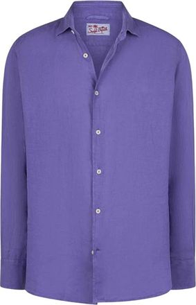 MC2 Saint Barth Pamplona Linen Shirt - Heren - Casual Overhemden - Paars - XL - Linnen - Overhemden