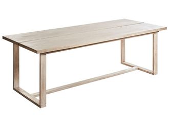 Beliani Mesa de comedor 6 personas de madera marr&oacute;n