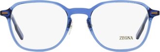 Ermenegildo Zegna EZ5255-H Modern Square Acetate Eyeglasses - Blue