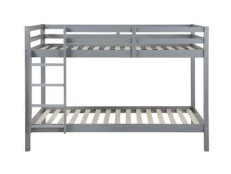 VENTE-UNIQUE.COM Cama litera pino gris 90 x 190 cm