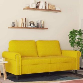vidaXL Sof&aacute; De 2 Plazas Terciopelo Amarillo 140 Cm Vidaxl
