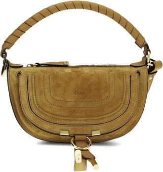 Chlo&eacute; Marcie Suede Shoulder Bag - Dames - Handtassen - Groen - ONE Size - Leer - Tassen