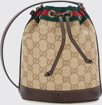 Gucci Mini borsa a secchiello in tessuto con monogramma GG e coulisse