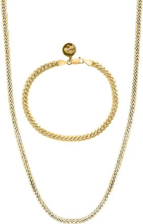 Effy Mens Wheat Chain Necklace & Bracelet Set in Gold at Nordstrom Rack