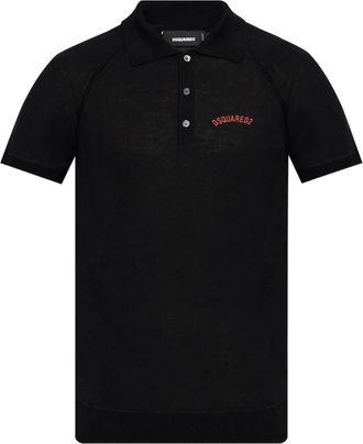 Dsquared2 Mens Black T-shirt And Polo Cotton - Size X-Large