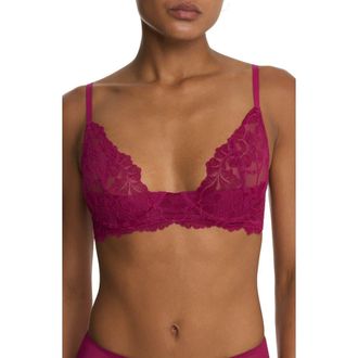 Natori Peony Unlined Lace Underwire Bra in Dark Raspberry at Nordstrom, Size 32Dd