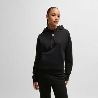 HUGO BOSS Hugo Dames/Dames Delfinia Geborduurde Hoodie met Gestapeld Logo (Zwart)
