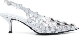 The Attico 50 mm Grid pumps - Zilver