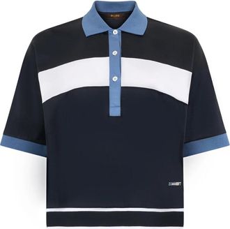 Moorer Katoenen Polo Shirt - Dames - Polos - Blauw - L - Katoen - Tops