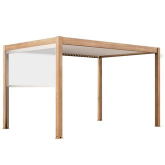 Oviala P&eacute;rgola bioclim&aacute;tica autoportante y motorizada 3x4m y 1 toldo