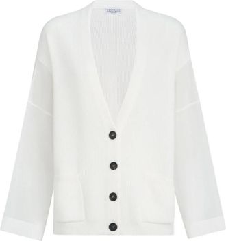Brunello Cucinelli Truien Wit - Dames - Vesten - Wit - L - Truien & Vesten