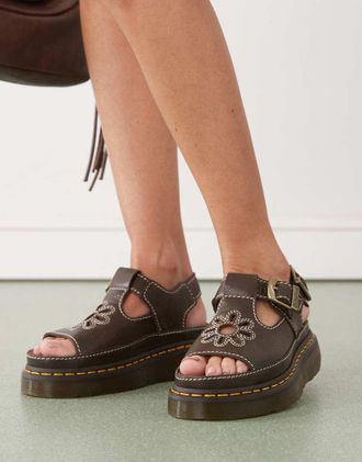 Dr. Martens Dr.Martens - Dunnet - Sandali marroni con fiori-Marrone