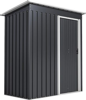 OUTSUNNY Cobertizo De Jard&iacute;n Exterior 1,16 M&sup2; 163x89x182cm Caseta Met&aacute;lica Para Herramientas Con Puerta Corredera Y Techo Inclinado Para Terraza Patio - Outsun