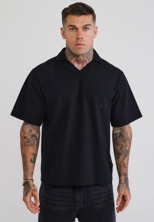 Siksilk Mens Black Polo T-Shirt XXL