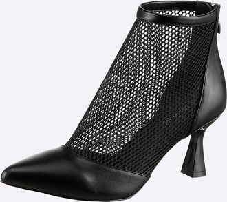 Heine Stiefelette HEINE, Damen, Gr. 39, schwarz, Mesh, Synthetik, Schuhe Stiefelette