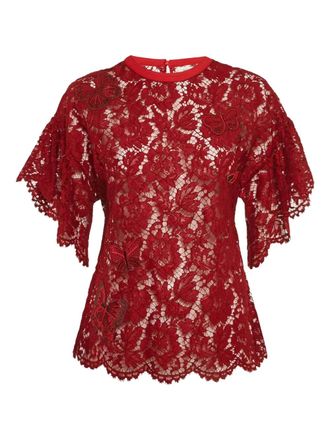 Valentino Top con applicazione - Rosso