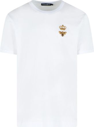 Dolce & Gabbana Wei&szlig;es T-Shirt aus Viskosemischung