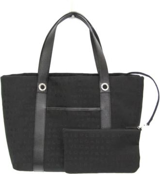 Bulgari Tweedehands Canvas handtassen - Dames - Vintage Handtas - Zwart - ONE Size - Leer - Vintage