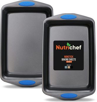 Nutrichef Grey 2Pc Cookie Sheet Set