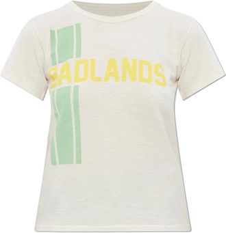 Maison Margiela T-shirt met print - Dames - T-shirts - Beige - XS - Katoen - Tops