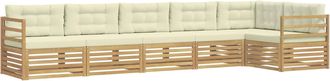 vidaXL Conjunto De Sof&aacute;s De Exterior 6 Uds. Blanco Y Crema Poli&eacute;ster Vidaxl