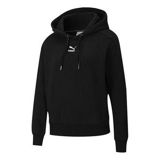 Puma (WMNS) PUMA Classic Oversized Hoodie Black 530378-01