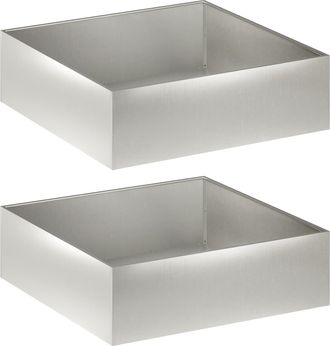 vidaXL Macetero De Jard&iacute;n 2 Uds. Plateado 100 X 100 X 30 Cm Vidaxl