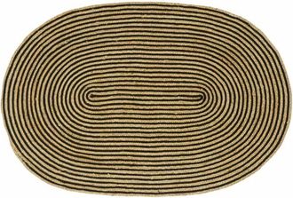 vidaXL Alfombra Natural Y Negro 122 X 183 Cm Yute Vidaxl