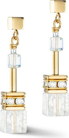 Coeur de Lion Geocube Iconic Nature Gold Earrings in White at Nordstrom