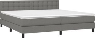 vidaXL Cama Box Spring Con Colch&oacute;n Tela Gris Oscuro 200x200 Cm Vidaxl