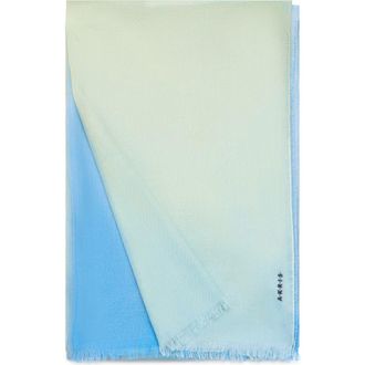 Akris Sunbeam Cashmere Fringe Scarf in Multicolor Blue at Nordstrom
