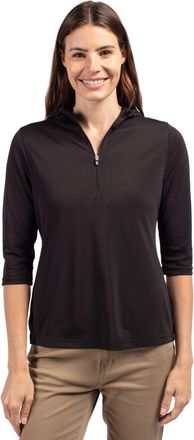 Cutter & Buck Virtue Eco Pique Recycled Half Zip Pullover Womens Hoodie Jacket