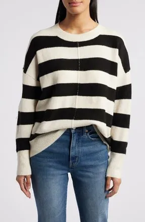 ZOE AND CLAIRE Stripe Crewneck Sweater in Ivory at Nordstrom Rack, Size Medium